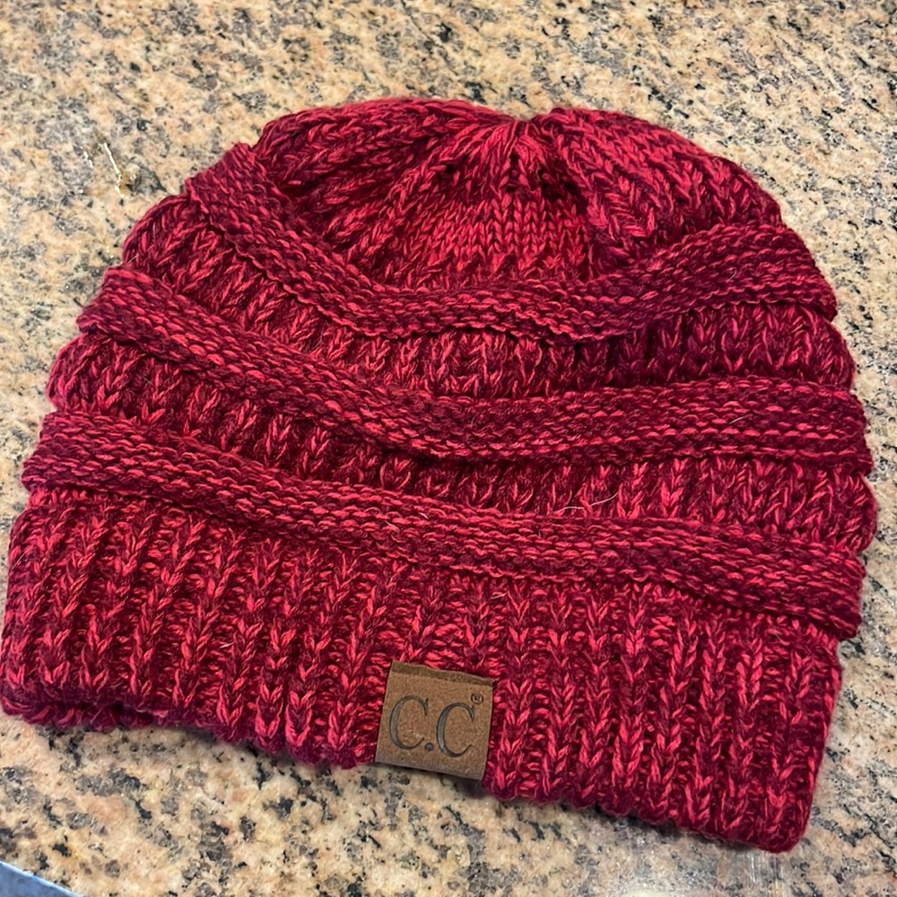 Like new C.C. Red beanie